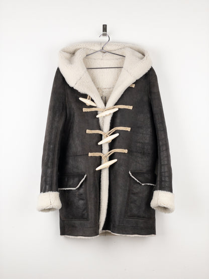 Rick Owens AW17 Leather Shearling Duffle Coat