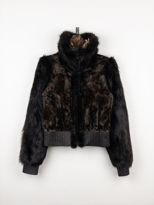 Yves Saint Laurent Rive Gauche by Tom Ford 2000s Fur Leather Bomber Jacket – photo 3