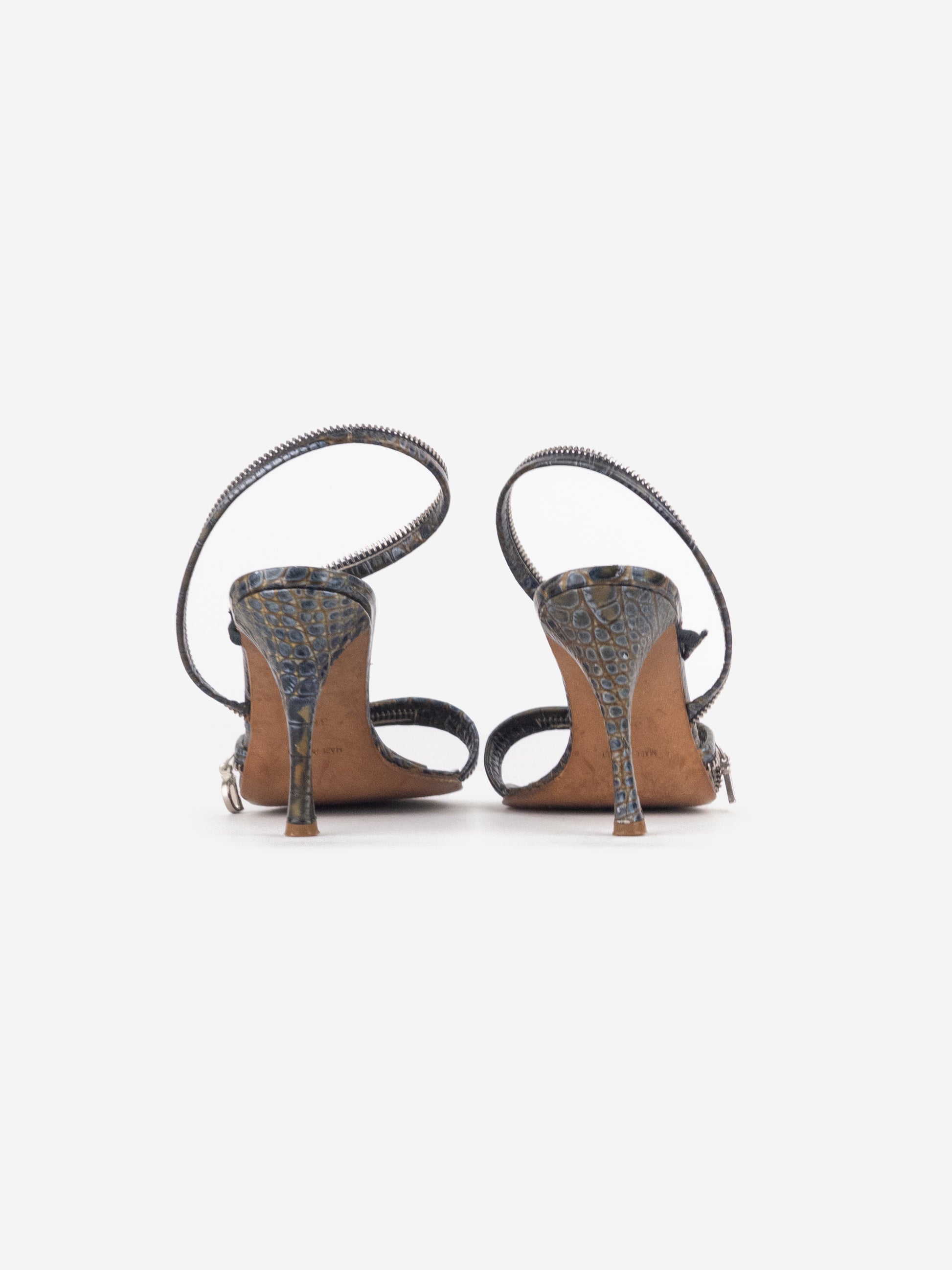 Dior by Galliano SS01 Crocodile Zipper Sandal Heels