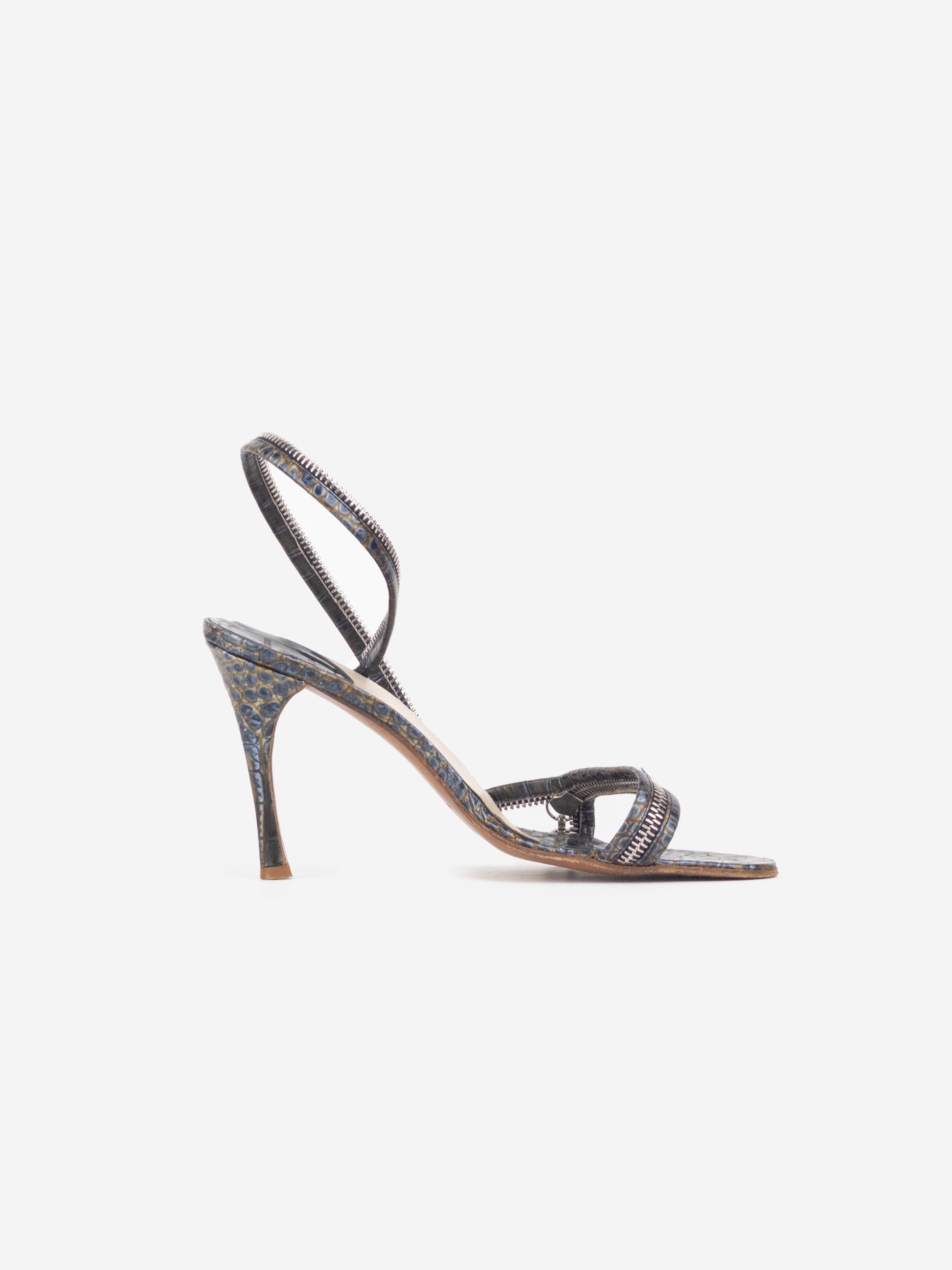 Dior by Galliano SS01 Crocodile Zipper Sandal Heels