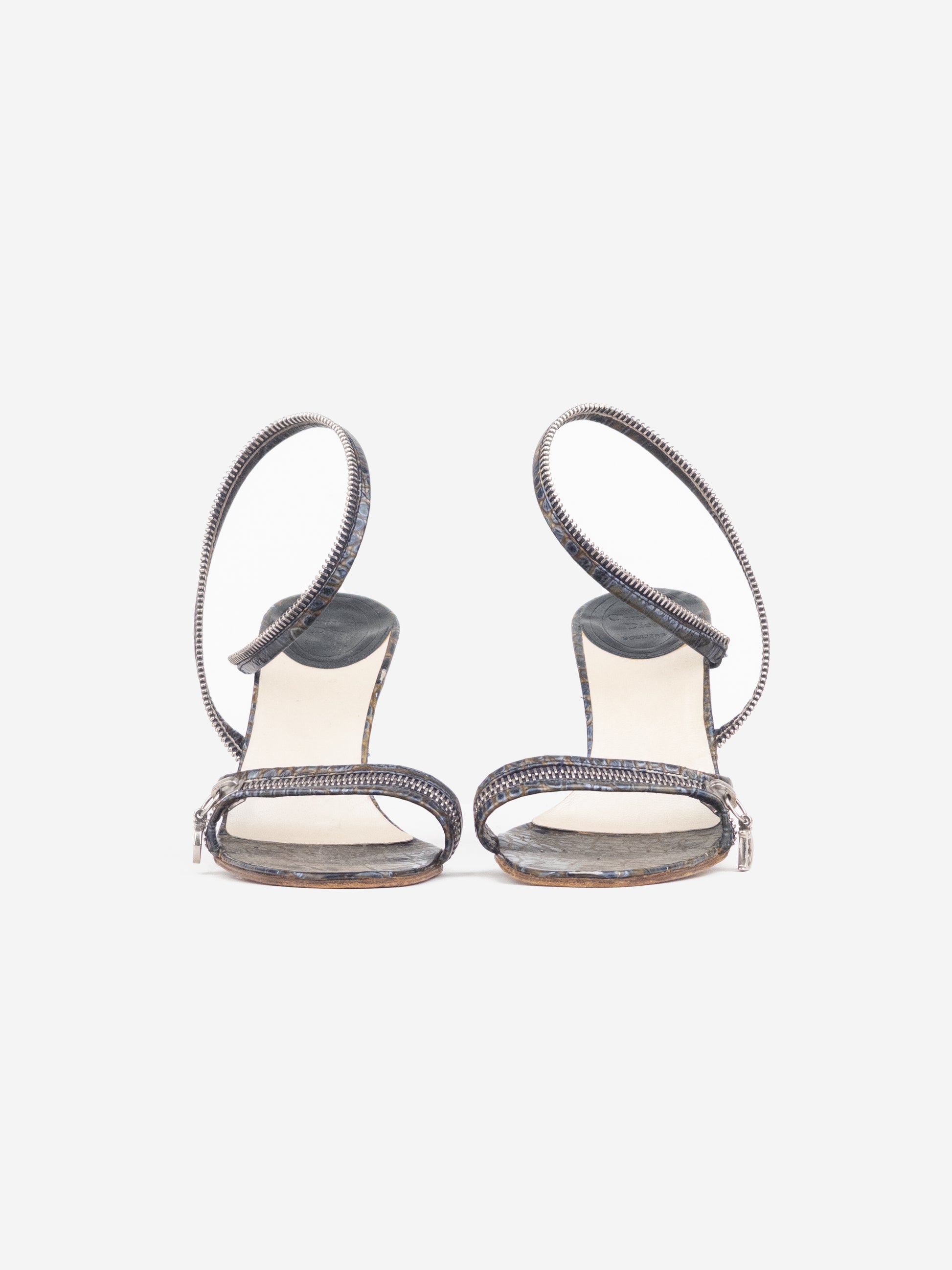 Dior by Galliano SS01 Crocodile Zipper Sandal Heels