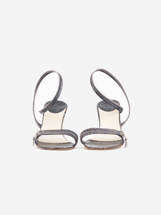 Dior by Galliano SS01 Crocodile Zipper Sandal Heels