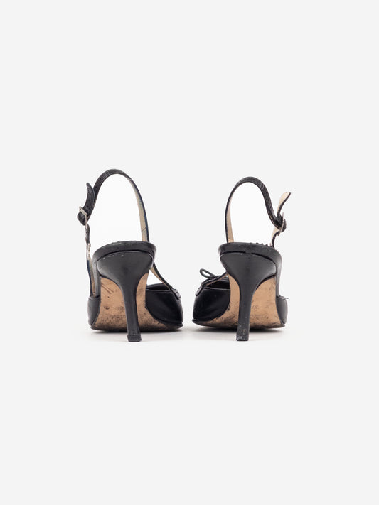 Dior by Galliano 2000s Brogueing Fringe Slingback Heels – photo 3