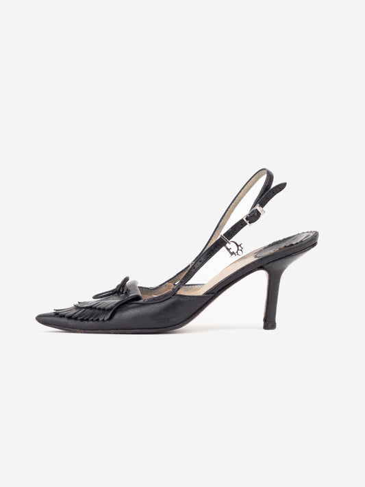 Dior by Galliano 2000s Brogueing Fringe Slingback Heels – photo 5