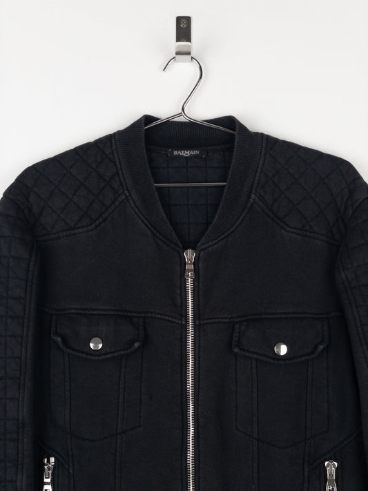 Balmain by Olivier Rousteing SS14 Belted Sweatshirt Biker Jacket – photo 3