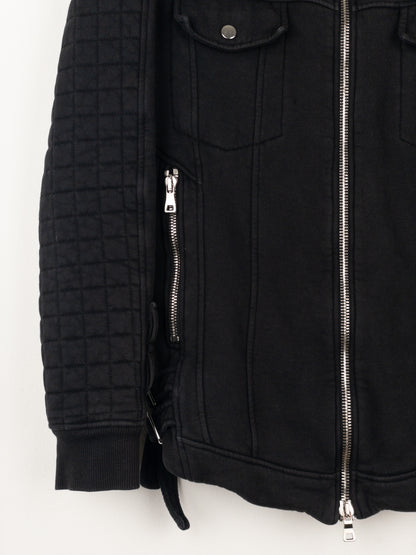 Balmain by Olivier Rousteing SS14 Belted Sweatshirt Biker Jacket