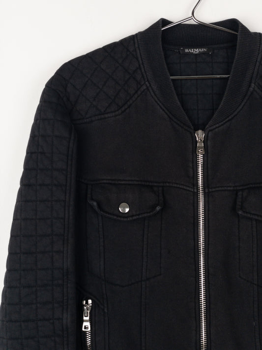Balmain by Olivier Rousteing SS14 Belted Sweatshirt Biker Jacket – photo 5