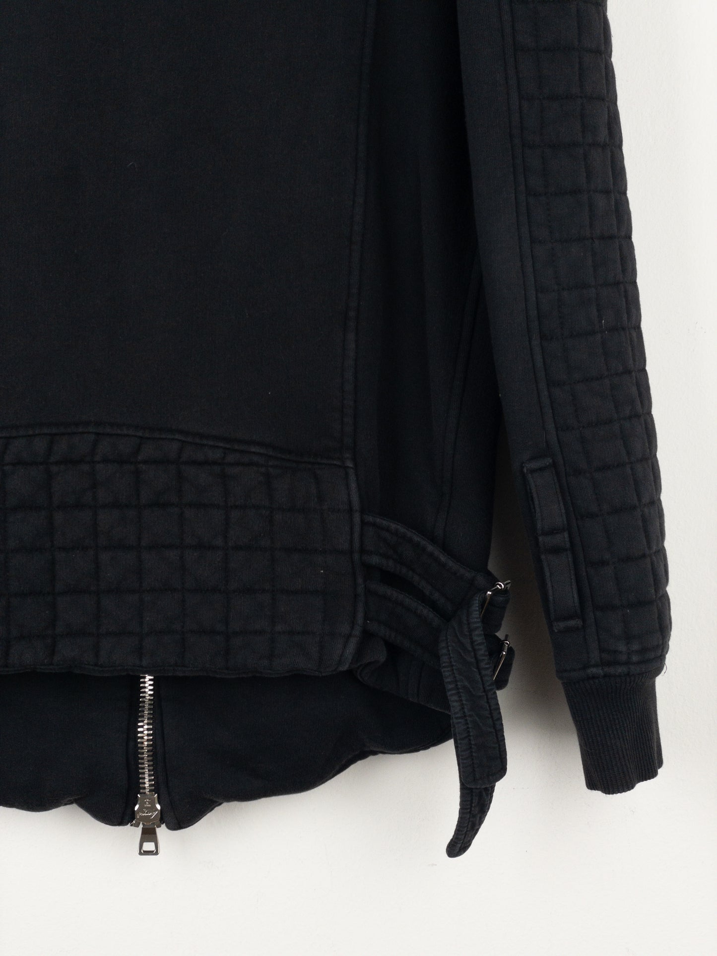 Balmain by Olivier Rousteing SS14 Belted Sweatshirt Biker Jacket