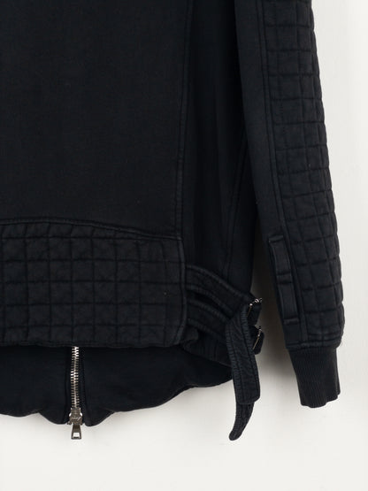 Balmain by Olivier Rousteing SS14 Belted Sweatshirt Biker Jacket
