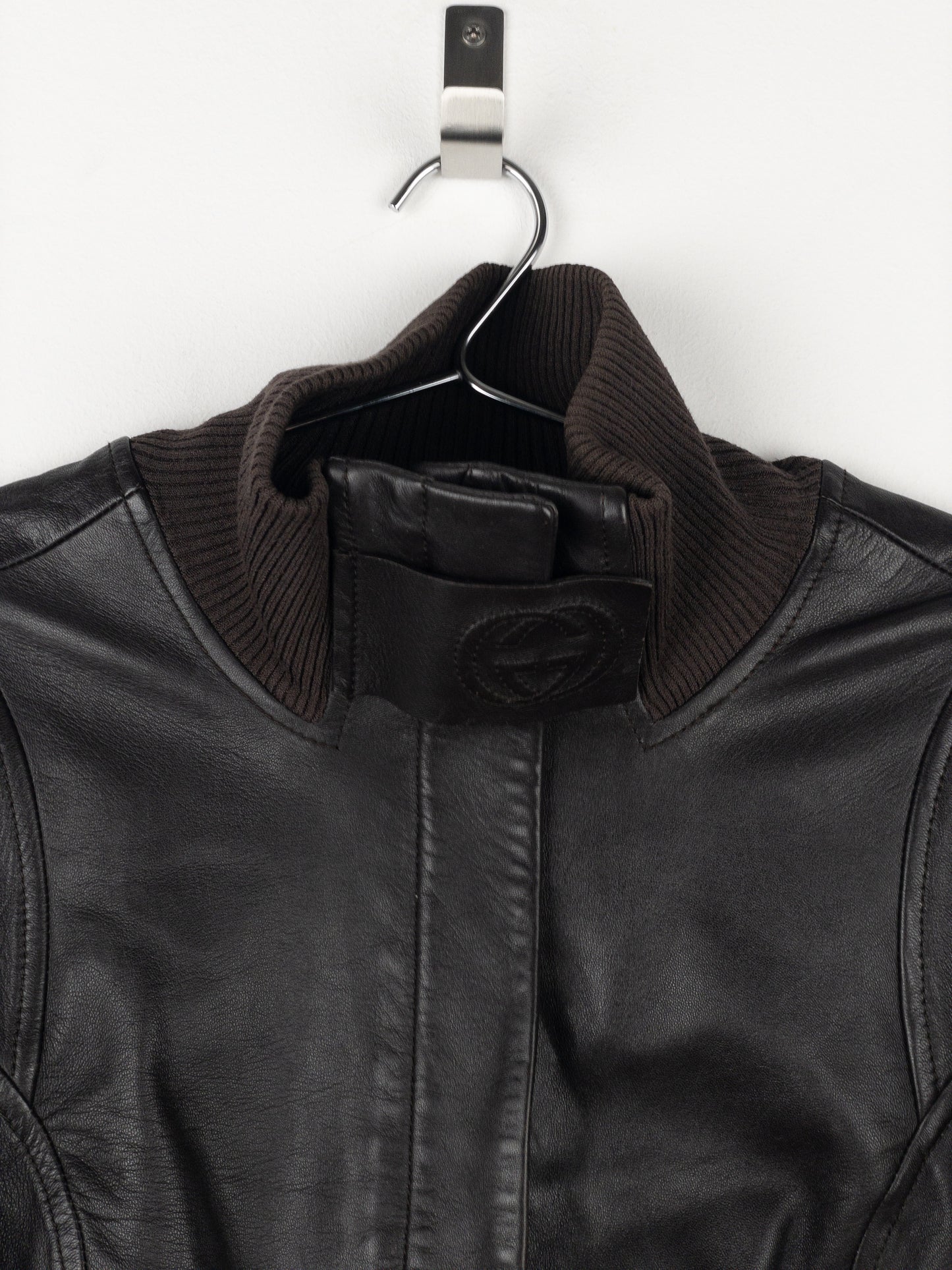 Gucci by Tom Ford AW04 High-Neck Leather Biker Jacket