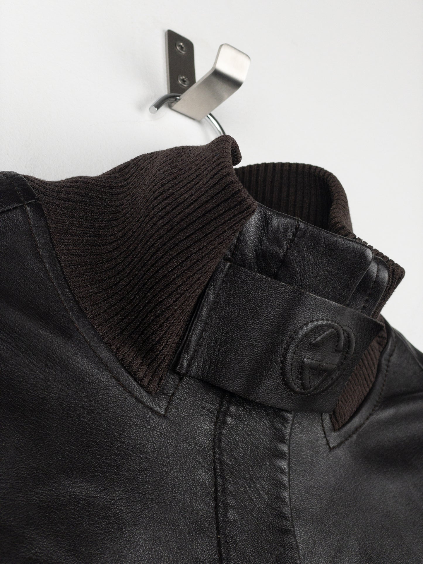 Gucci by Tom Ford AW04 High-Neck Leather Biker Jacket