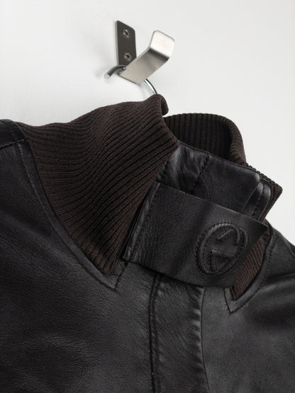 Gucci by Tom Ford AW04 High-Neck Leather Biker Jacket