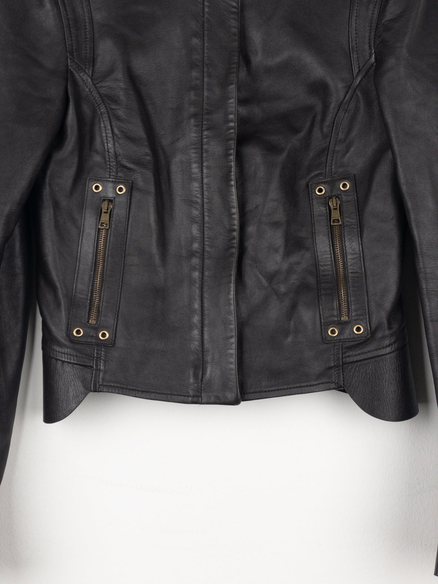 Gucci by Tom Ford AW04 High-Neck Leather Biker Jacket