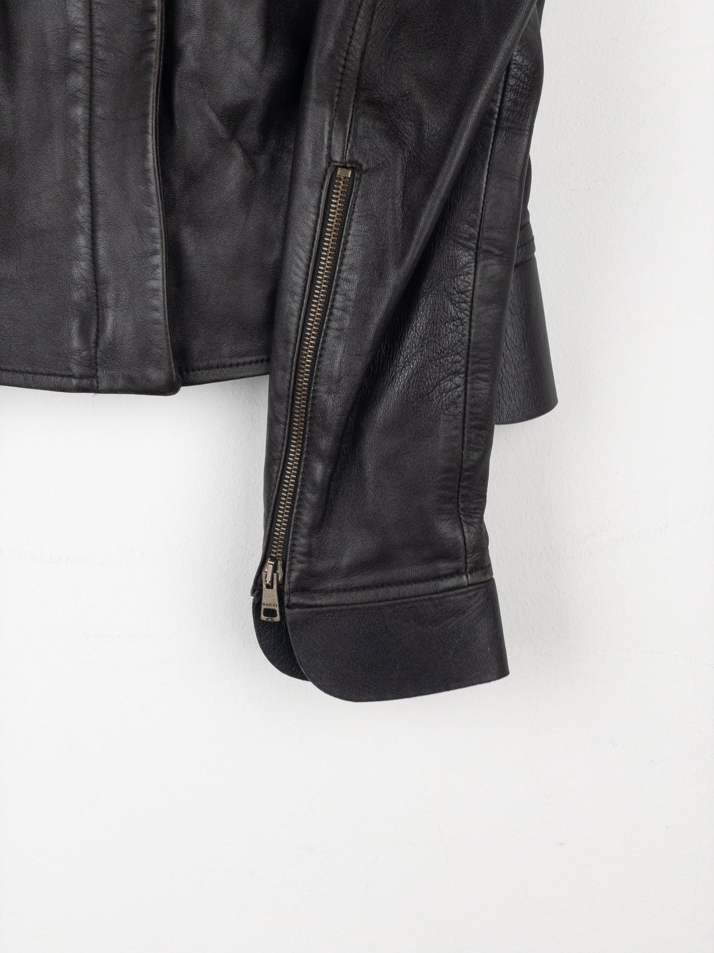 Gucci by Tom Ford AW04 High-Neck Leather Biker Jacket