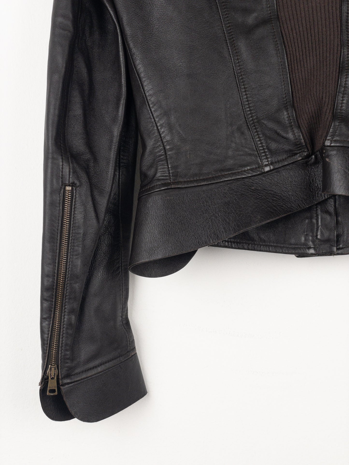 Gucci by Tom Ford AW04 High-Neck Leather Biker Jacket