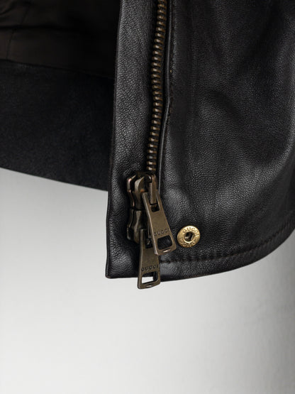 Gucci by Tom Ford AW04 High-Neck Leather Biker Jacket