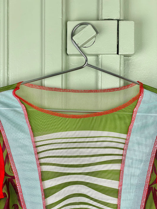 Jean Paul Gautlier SS96 CYBERBABA Hybrid Body Map Optical Illusion Mesh Longsleeve – photo 4
