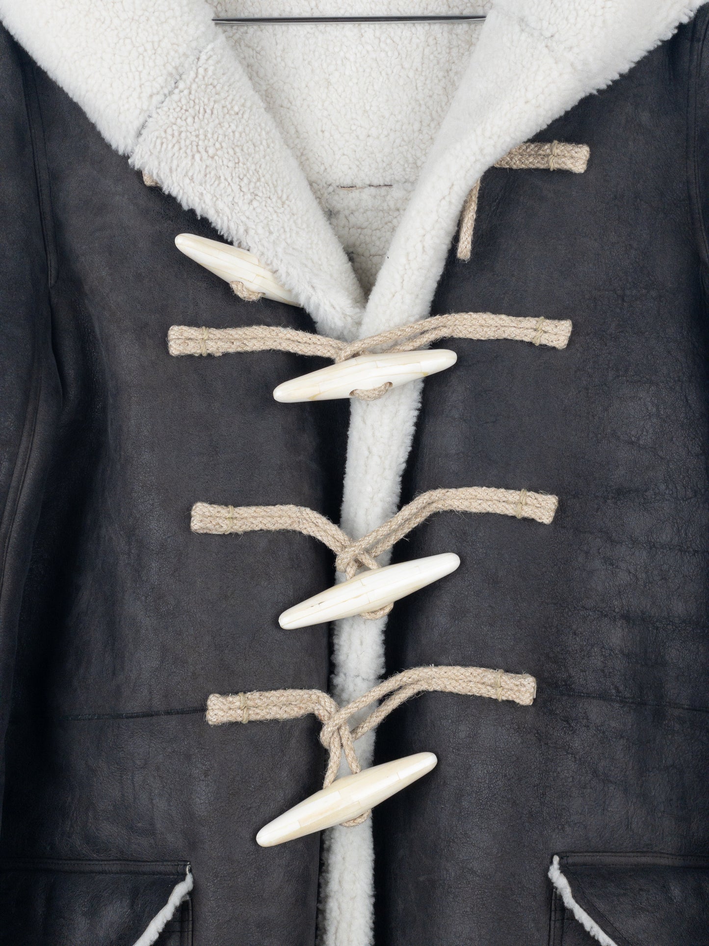 Rick Owens AW17 Leather Shearling Duffle Coat