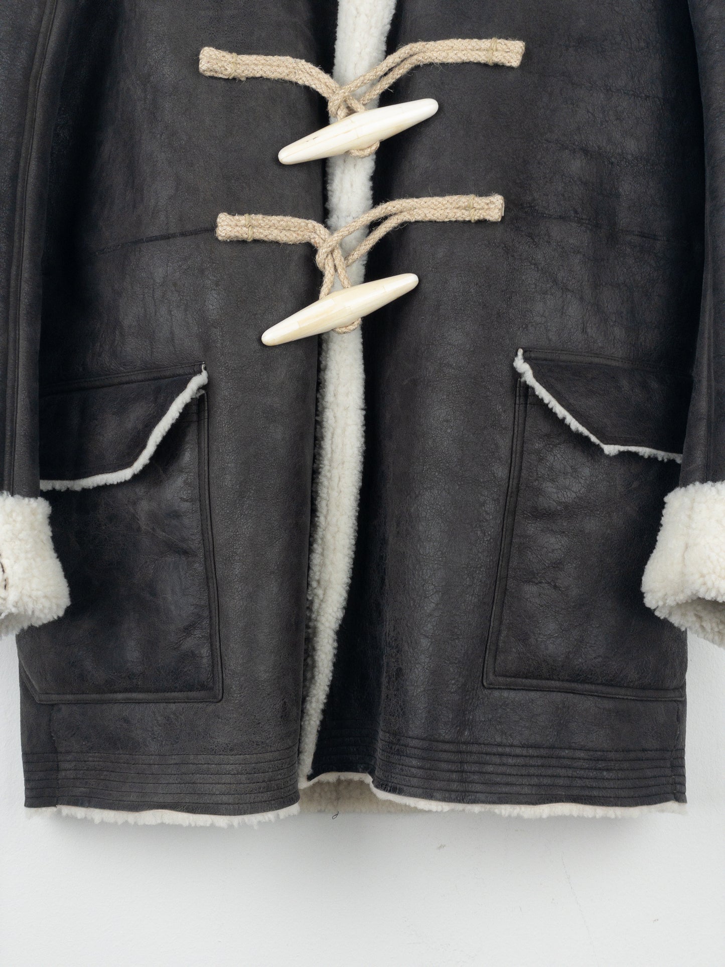 Rick Owens AW17 Leather Shearling Duffle Coat