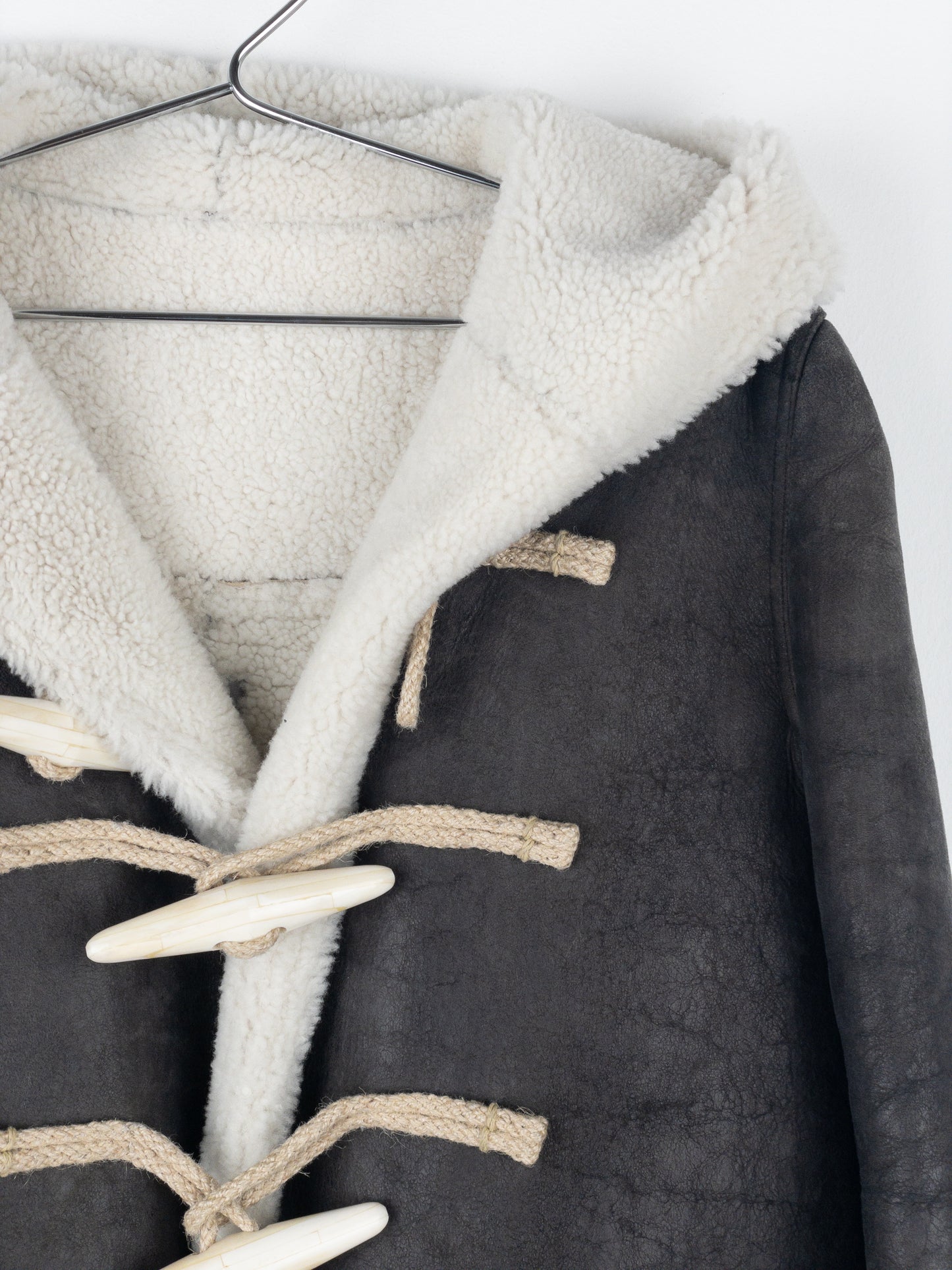 Rick Owens AW17 Leather Shearling Duffle Coat