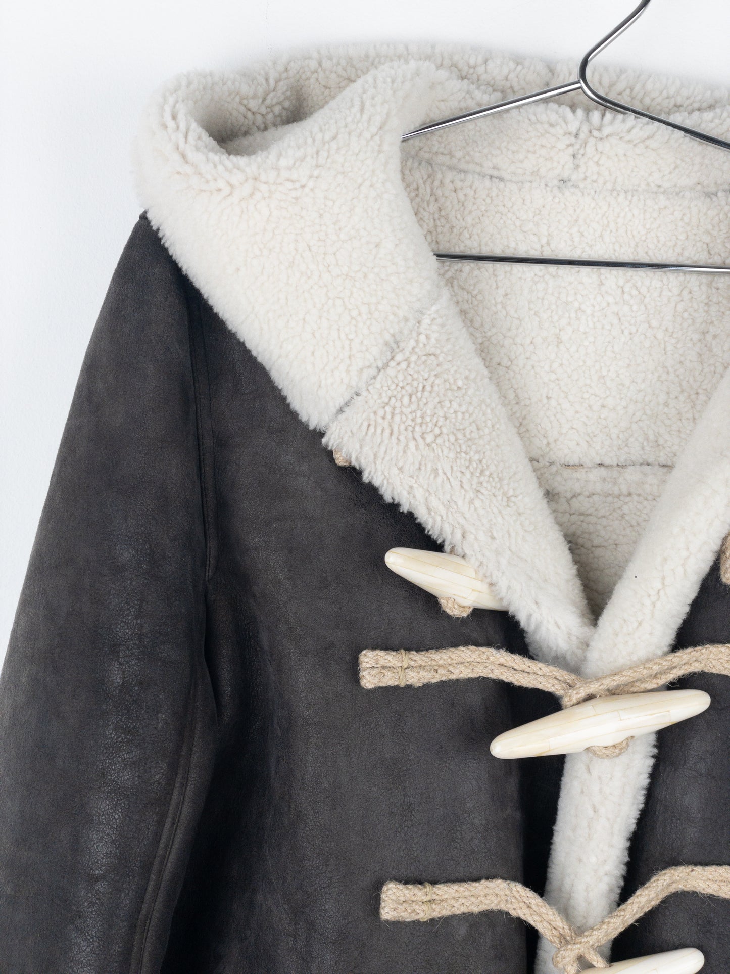 Rick Owens AW17 Leather Shearling Duffle Coat