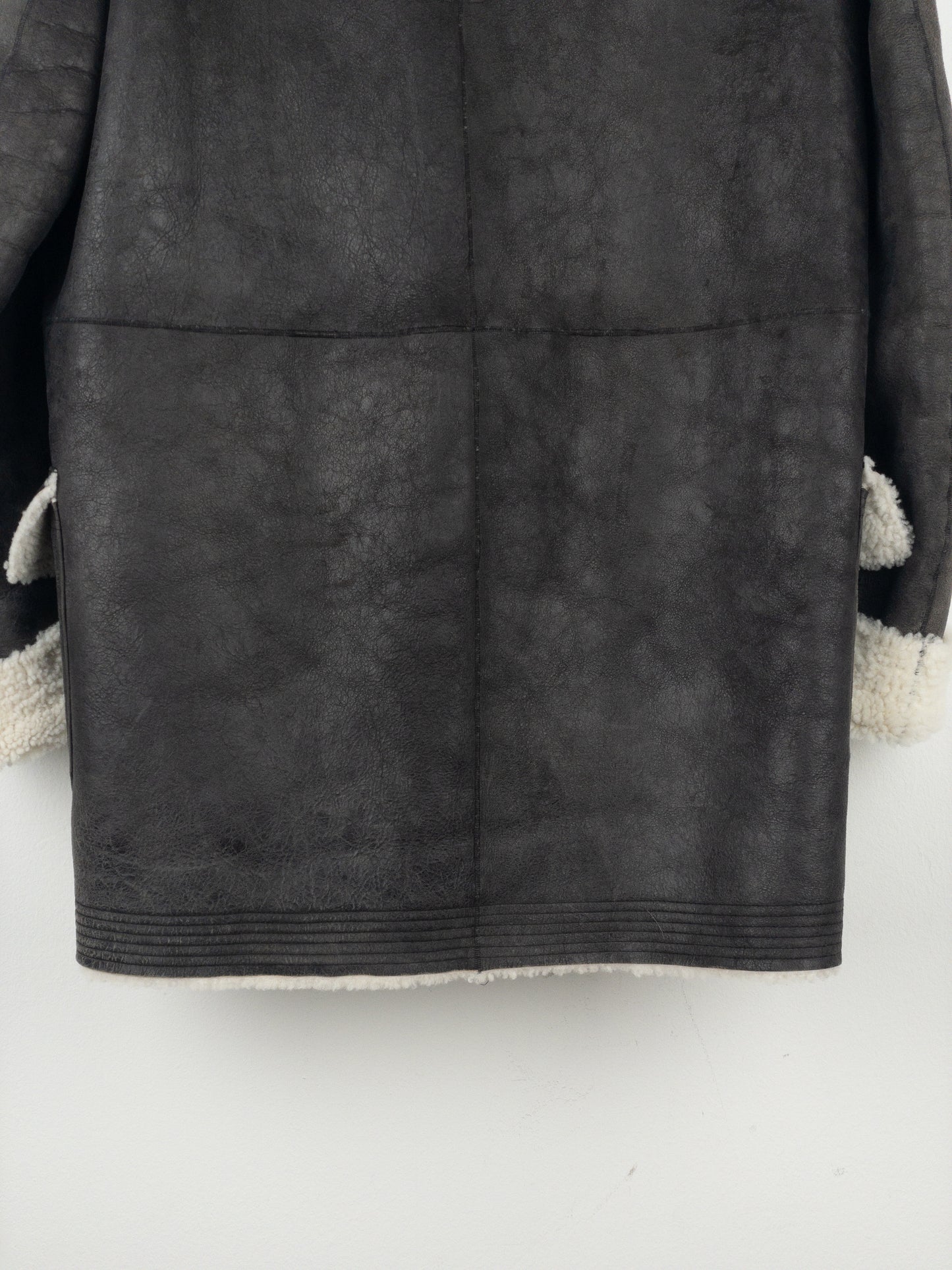 Rick Owens AW17 Leather Shearling Duffle Coat