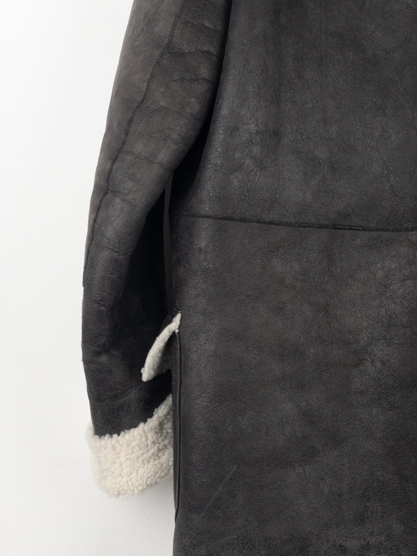 Rick Owens AW17 Leather Shearling Duffle Coat