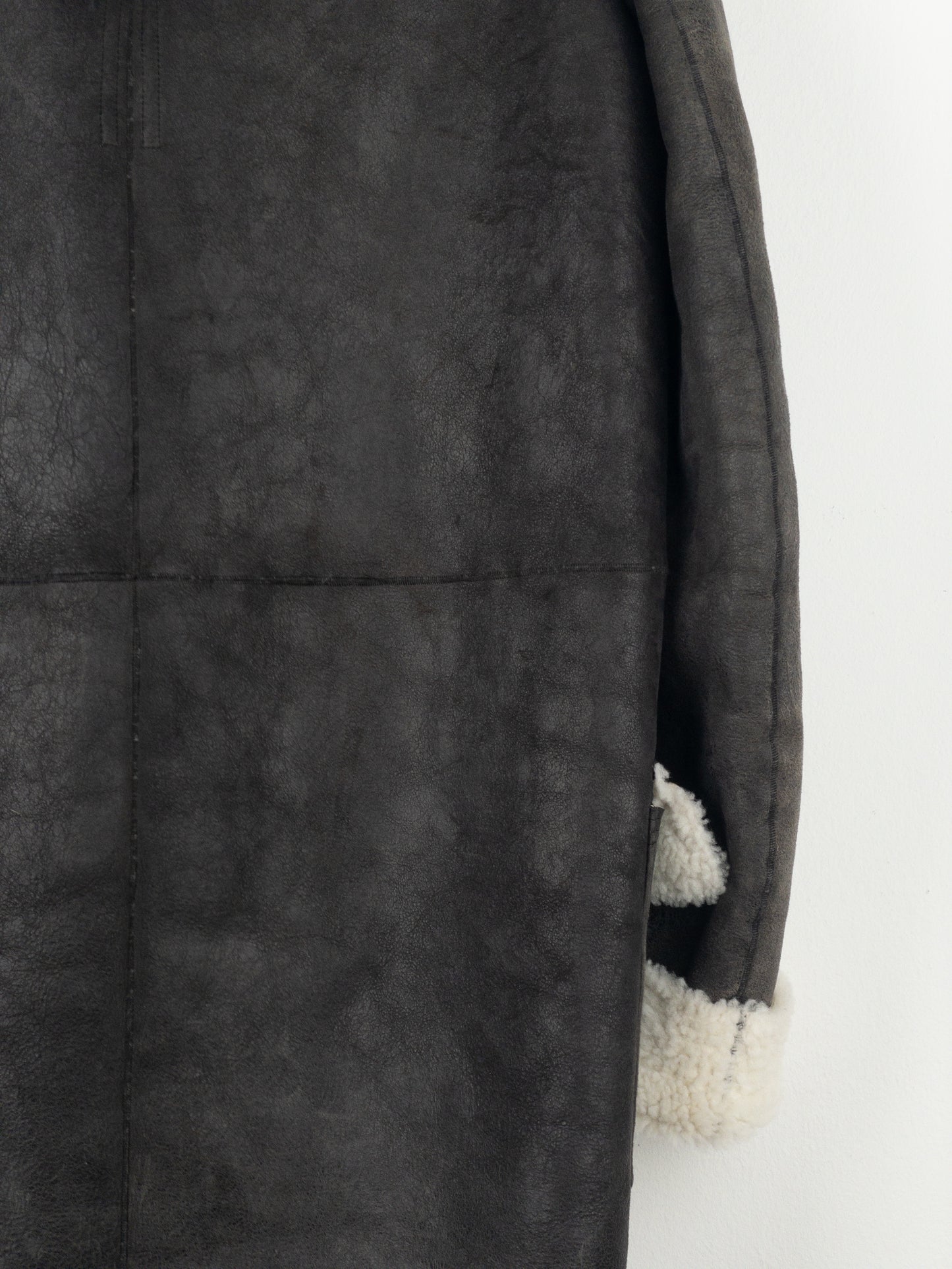 Rick Owens AW17 Leather Shearling Duffle Coat