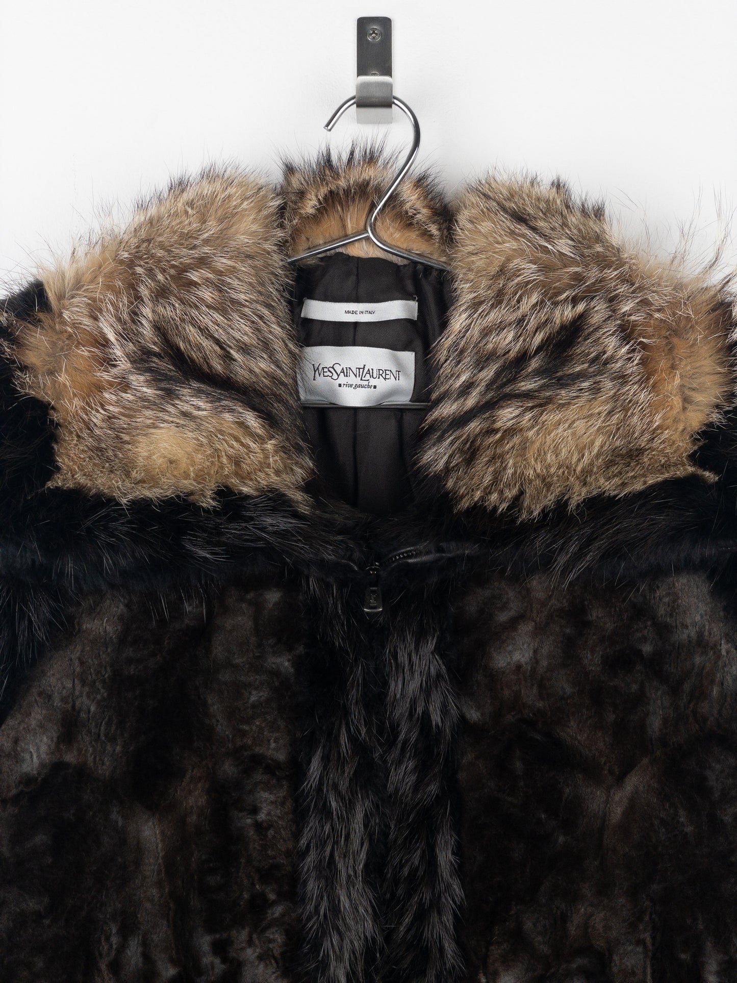 Yves Saint Laurent Rive Gauche by Tom Ford 2000s Fur Leather Bomber Jacket