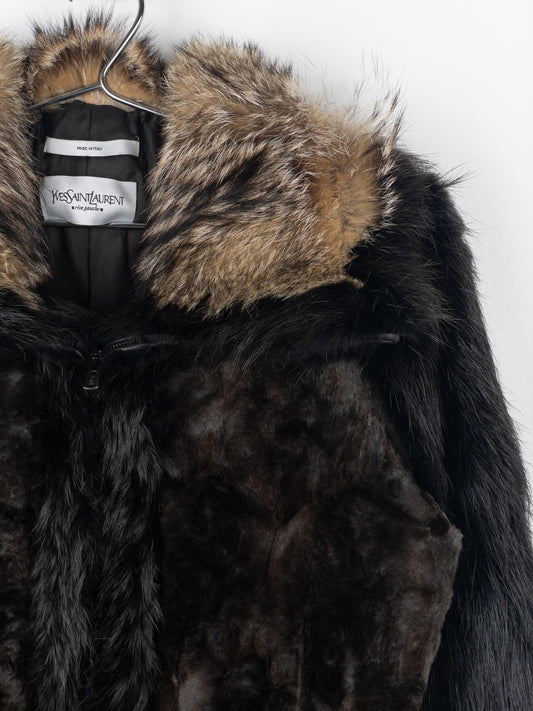 Yves Saint Laurent Rive Gauche by Tom Ford 2000s Fur Leather Bomber Jacket – photo 8
