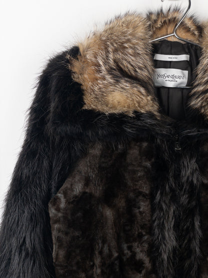 Yves Saint Laurent Rive Gauche by Tom Ford 2000s Fur Leather Bomber Jacket