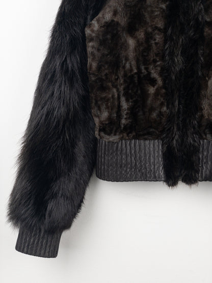 Yves Saint Laurent Rive Gauche by Tom Ford 2000s Fur Leather Bomber Jacket