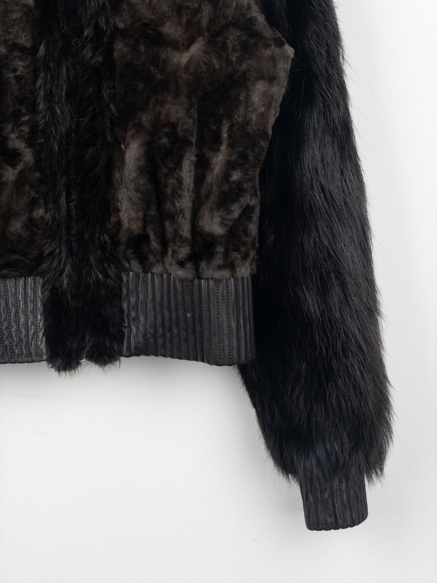 Yves Saint Laurent Rive Gauche by Tom Ford 2000s Fur Leather Bomber Jacket