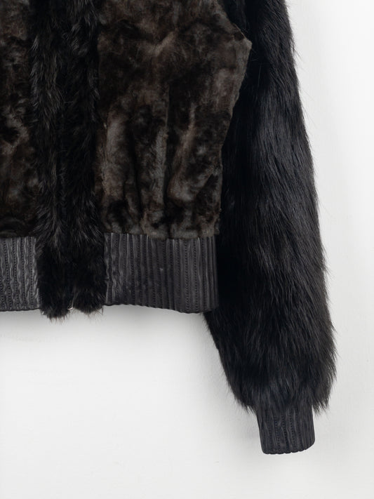Yves Saint Laurent Rive Gauche by Tom Ford 2000s Fur Leather Bomber Jacket – photo 11