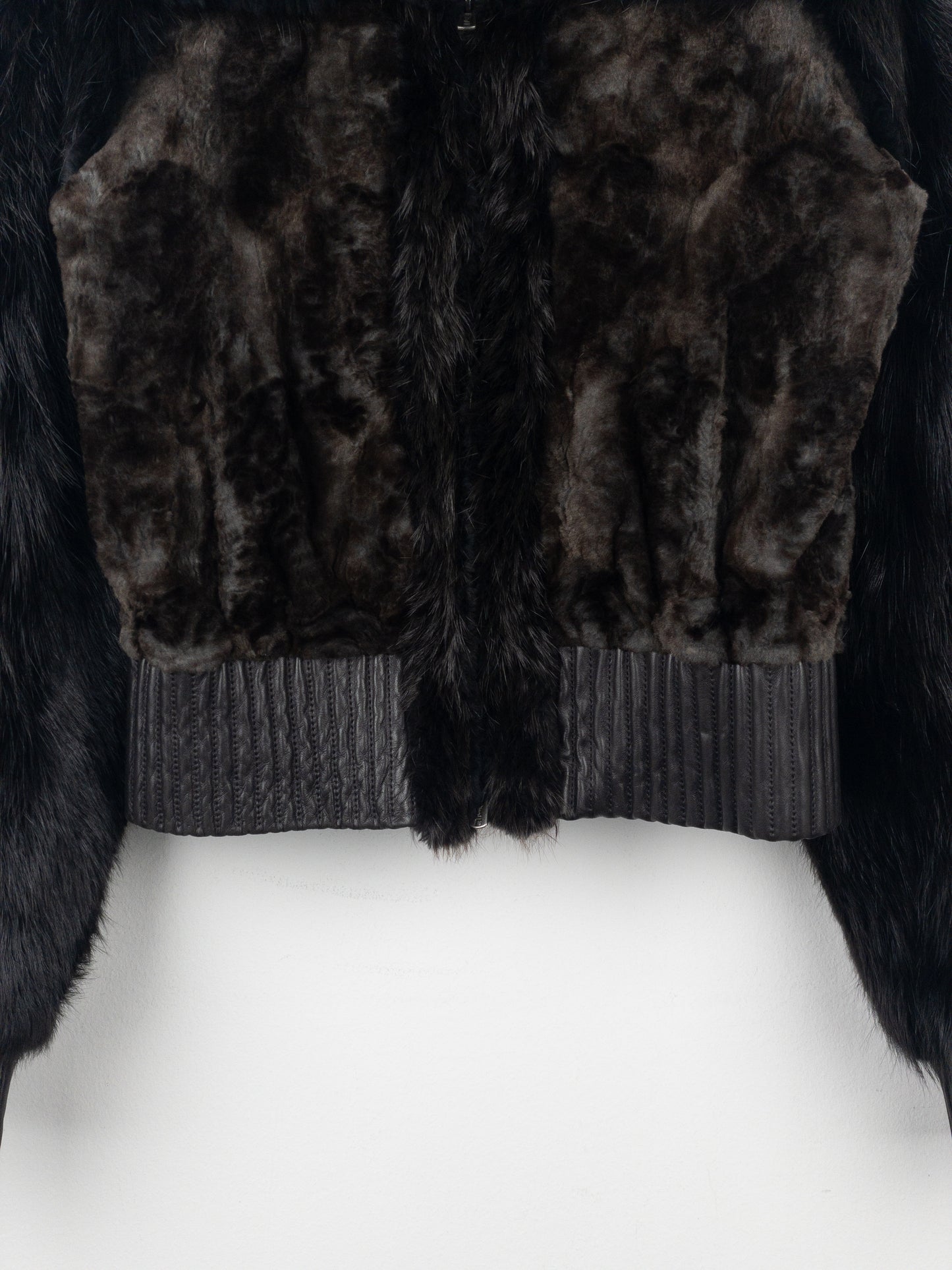 Yves Saint Laurent Rive Gauche by Tom Ford 2000s Fur Leather Bomber Jacket