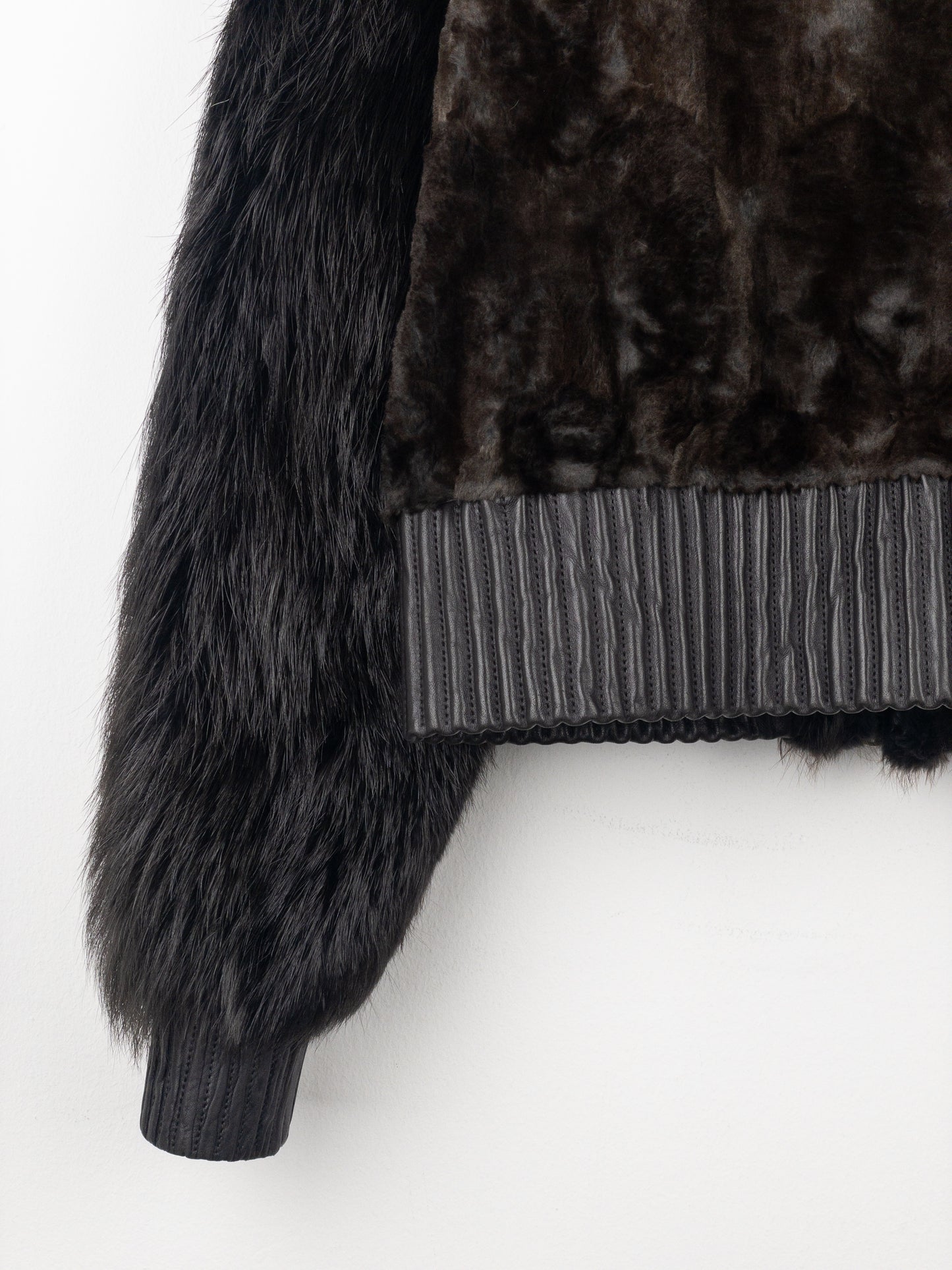 Yves Saint Laurent Rive Gauche by Tom Ford 2000s Fur Leather Bomber Jacket