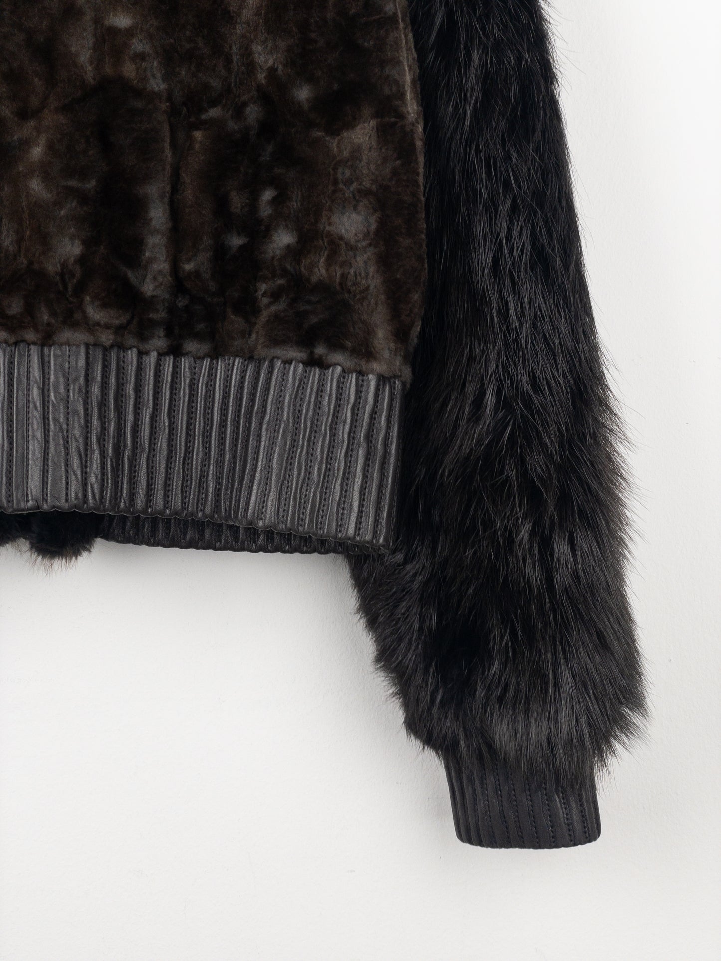 Yves Saint Laurent Rive Gauche by Tom Ford 2000s Fur Leather Bomber Jacket