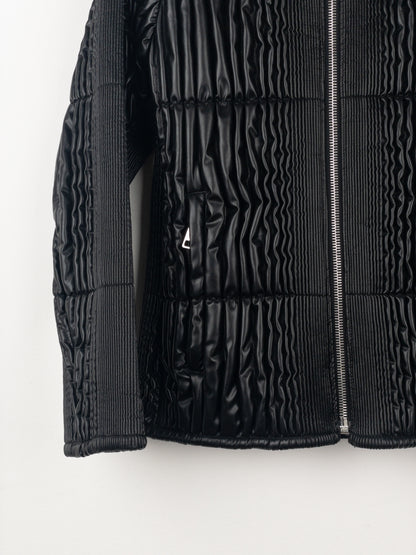 Prada AW08 Ripple Shirring Faux Leather Puffer Jacket