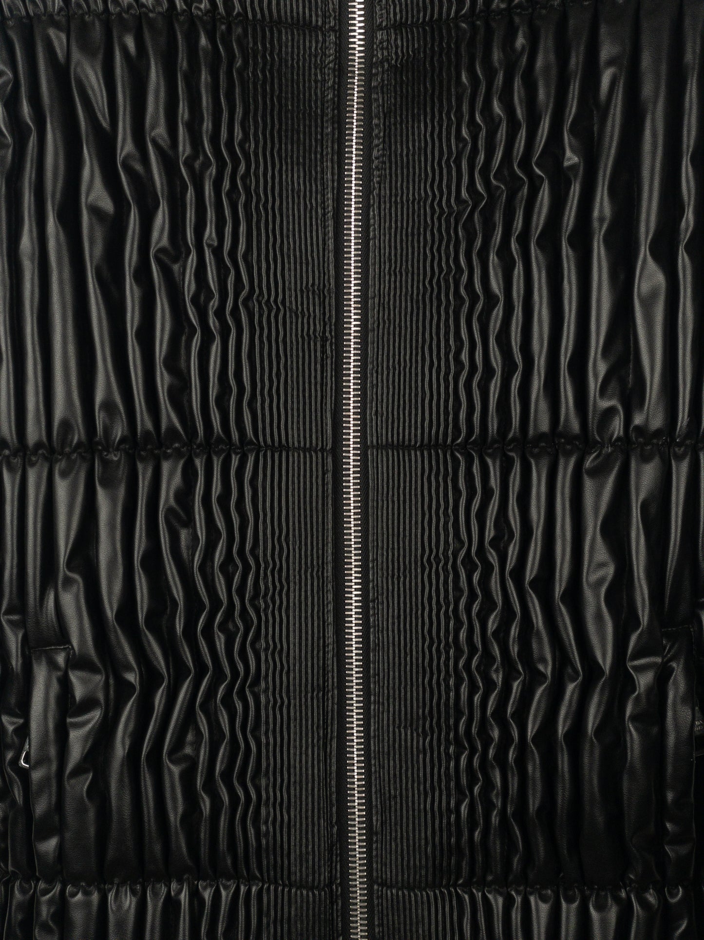 Prada AW08 Ripple Shirring Faux Leather Puffer Jacket