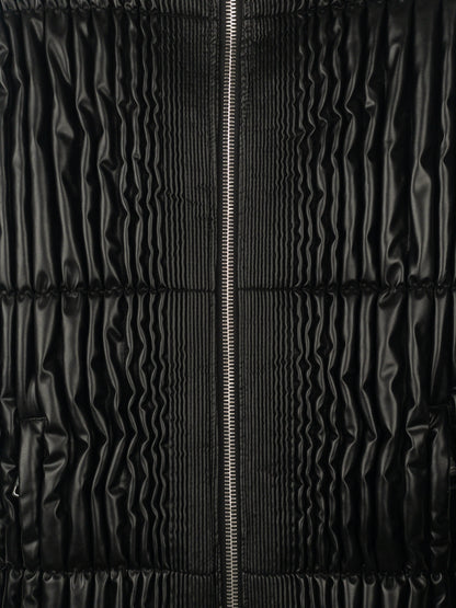 Prada AW08 Ripple Shirring Faux Leather Puffer Jacket