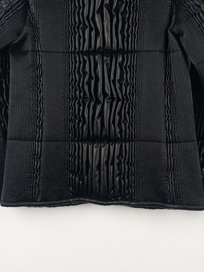 Prada AW08 Ripple Shirring Faux Leather Puffer Jacket