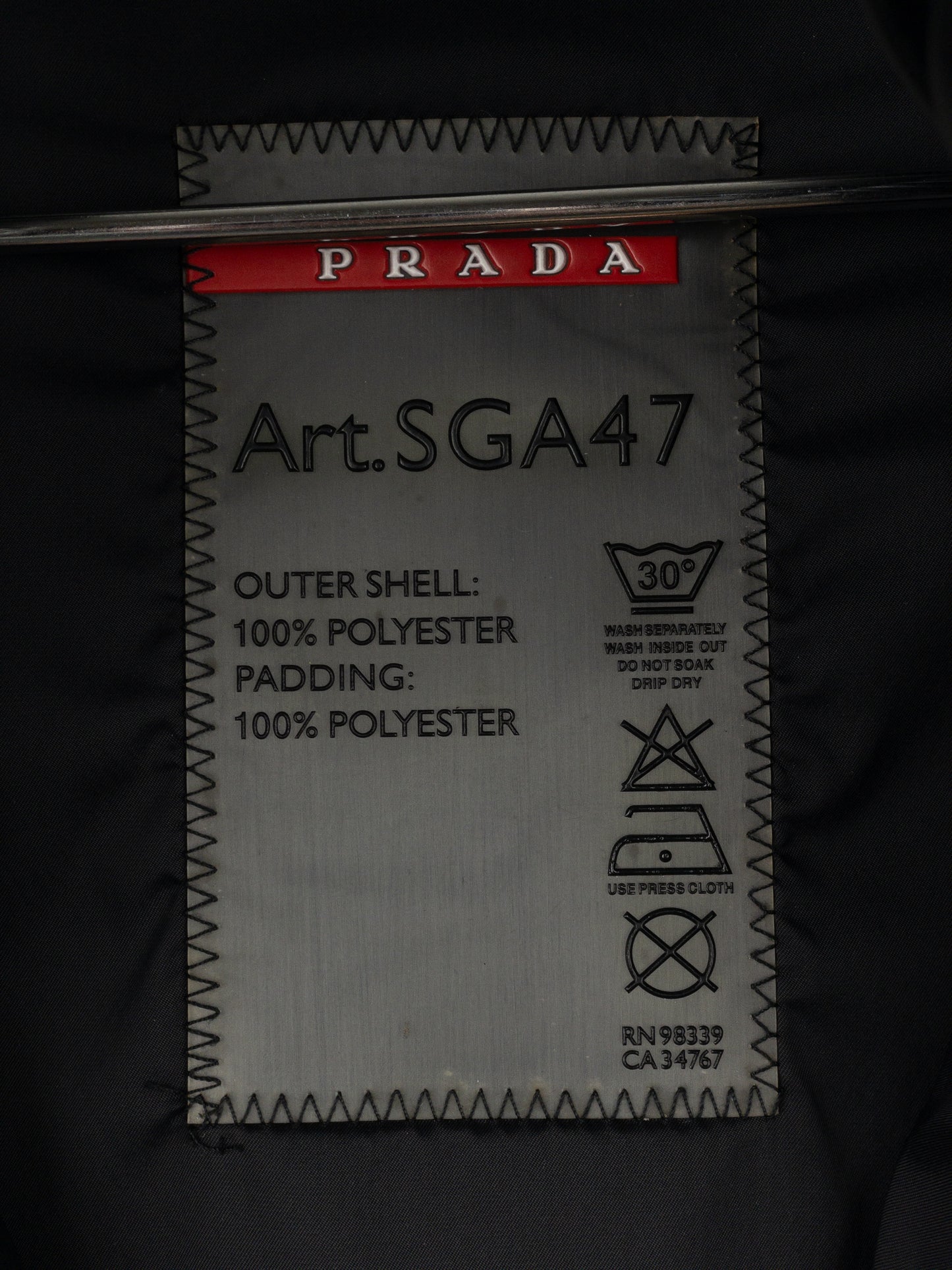 Prada AW08 Ripple Shirring Faux Leather Puffer Jacket