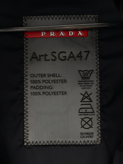 Prada AW08 Ripple Shirring Faux Leather Puffer Jacket