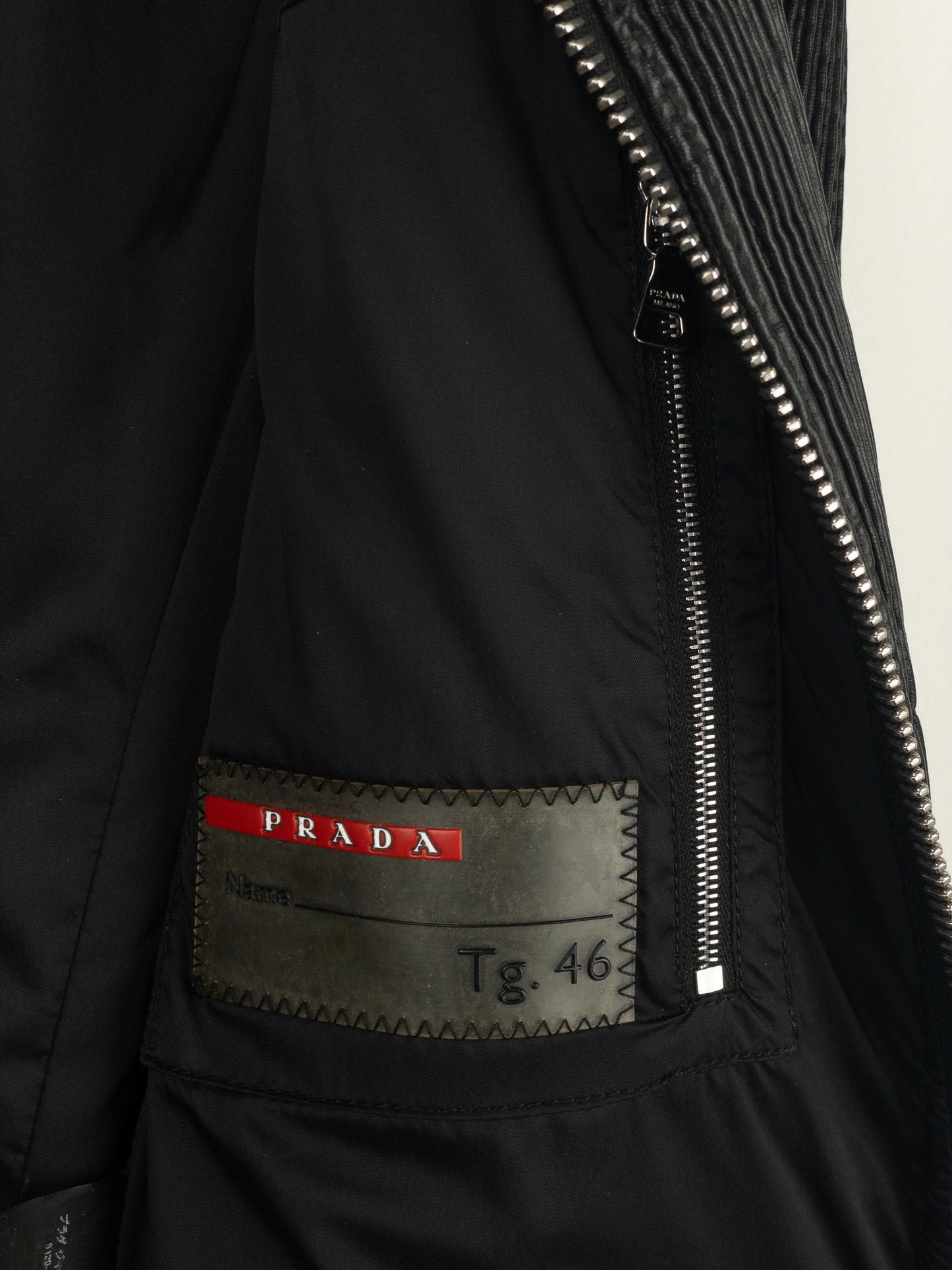Prada AW08 Ripple Shirring Faux Leather Puffer Jacket