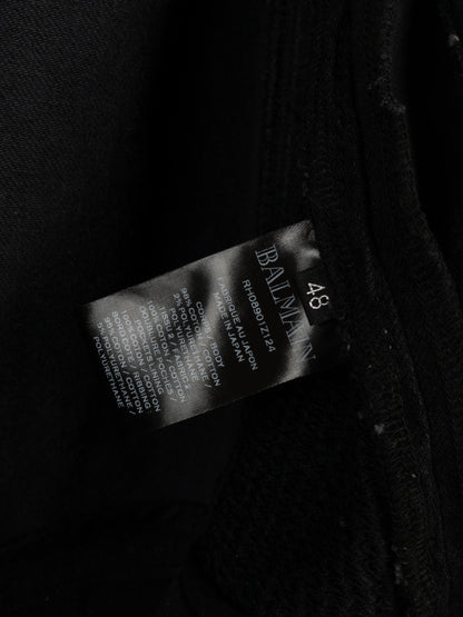 Balmain Hooded Denim Perfecto Biker Jacket