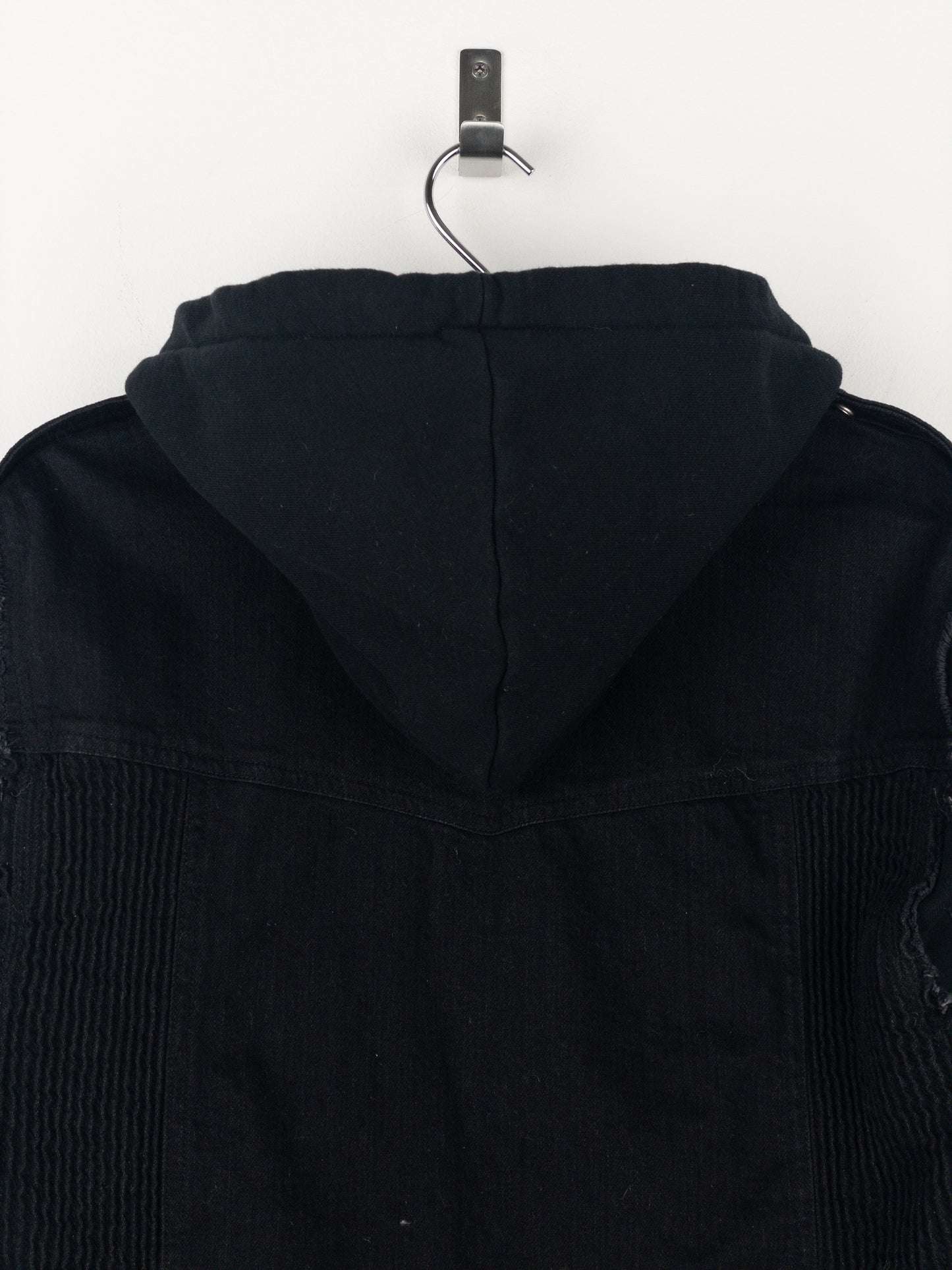 Balmain Hooded Denim Perfecto Biker Jacket