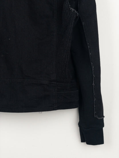 Balmain Hooded Denim Perfecto Biker Jacket