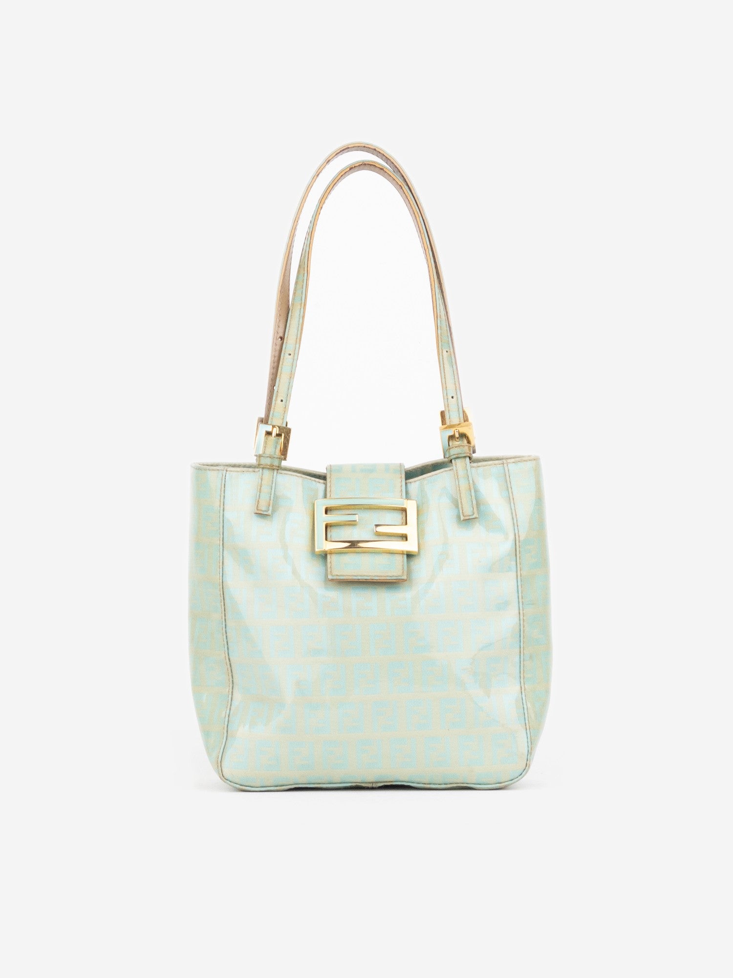 Fendi 2000s Patent Zucchino Monogram Bucket Handbag