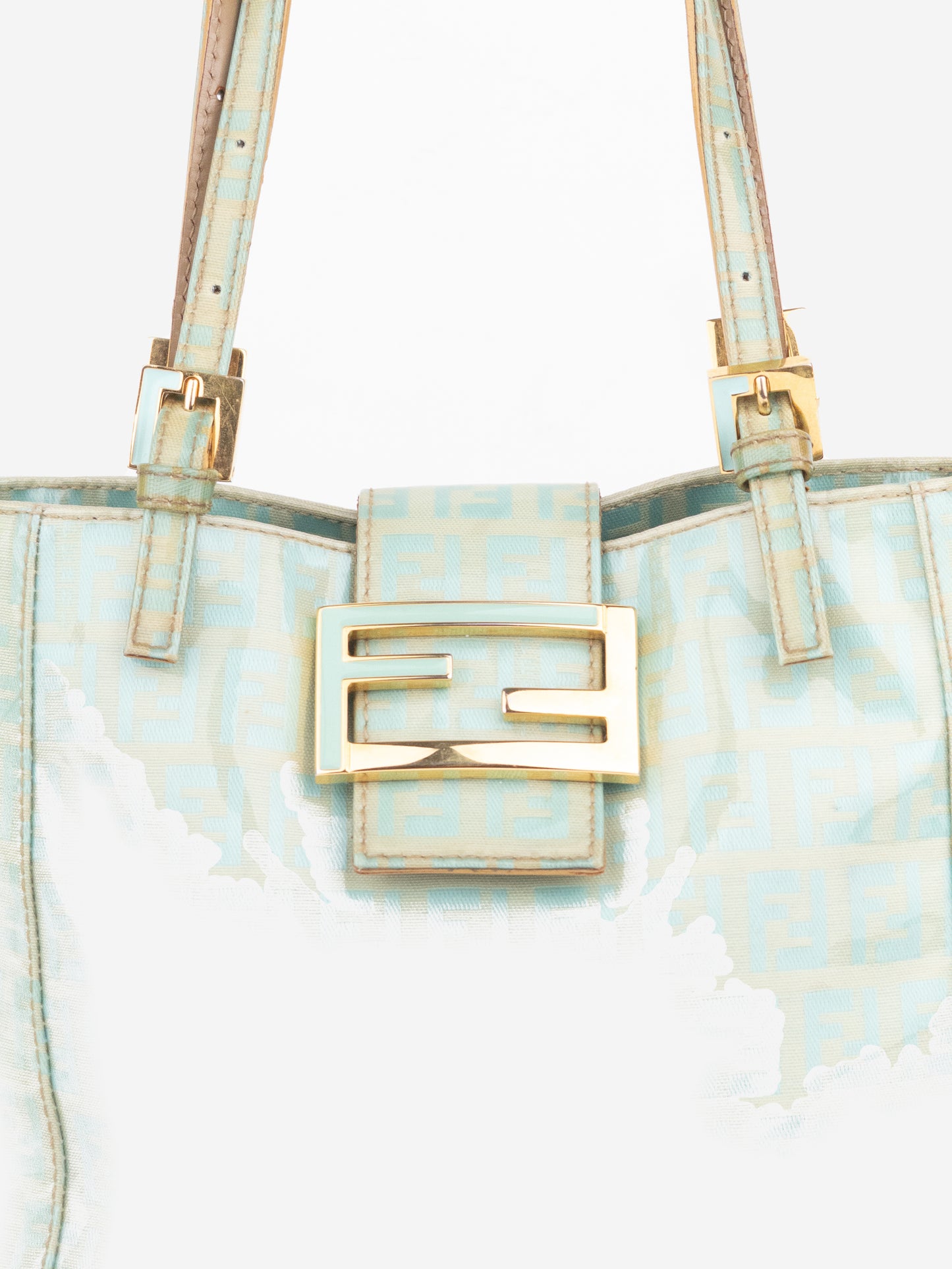 Fendi 2000s Patent Zucchino Monogram Bucket Handbag