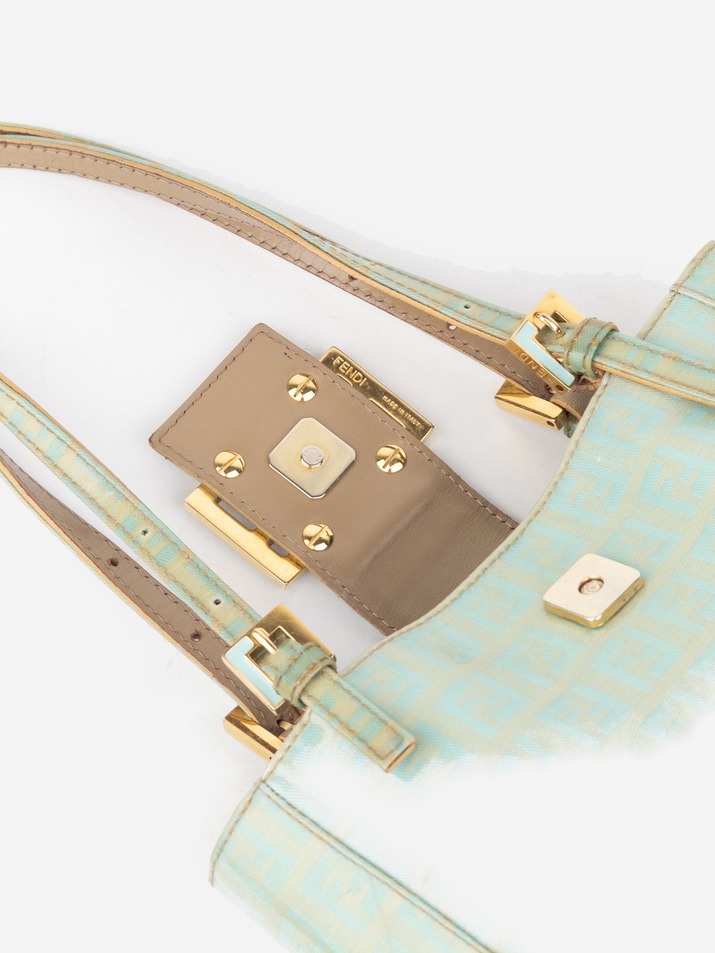 Fendi 2000s Patent Zucchino Monogram Bucket Handbag